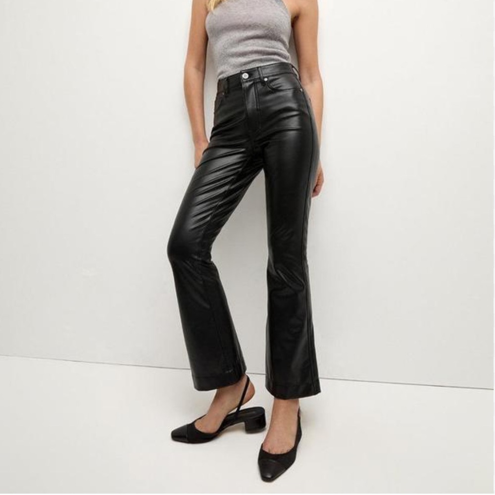 Veronica Beard Black Faux Leather Jeans